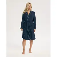 Esotiq Patrice - Damesbadjas - Marineblauw - Viscose - L/XL