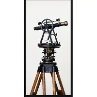 Wandkraft Schilderij - telescoop - Collectie heritage - Forex met zwarte lijst - 48x98cm