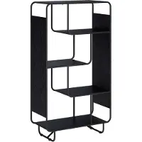 vidaXL - Highboard - Zwart - eiken - 80 - x - 37.5 - x - 144 - cm - Bewerkt - hout