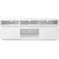 STILVORA Tv-Meubel - Hoogglans Met Led En 10 Vakken - Voor Woonkamer - MDF En Glas - 160x35x60 Cm - Wit