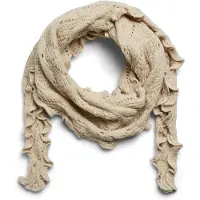 Pieces Pckomma Pointelle Mini Sjaal Dames Beige ONE SIZE
