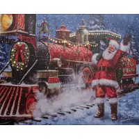 Annas collection Canvas kerst trein led 48x38 cm Anna's Collection