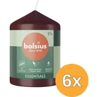 Bolsius 6x Stompkaars 80/58 Velvet Red (1 stuk)