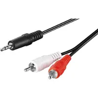 Goobay Audio-adapterkabel AUX, 3,5 mm jack naar stereo RCA-stekker, 1,5 m, zwart