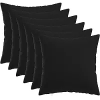 vidaXL Kussensloop 6 st HEERLEN Zwart 35 x 35 cm Stof