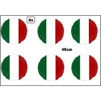Partyxplosion 6x Folieballon Italie (45 cm) - Thema feest land festival party fun folie ballon Italiaans Pizza spaghetti