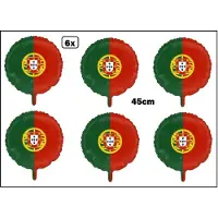 Partyxplosion 6x Folieballon Portugal (45 cm) - Thema feest land festival party fun folie ballon Koningsdag Nederland