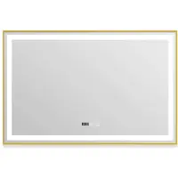 Forb Merkloos LED Badkamerspiegel 100x65cm Goud Antifog met Klok