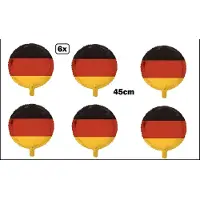 Partyxplosion 6x Folieballon Duitsland (45 cm) - Thema feest land festival party fun folie ballon Duits