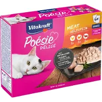 Vitakraft Kattenvoer In Saus Poésie Délice Adult Vlees 85 G 6 Stuks