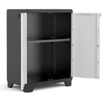 Keter Linear - Opbergkast laag - 1 plank 15 kg draagkracht - Zwart/Grijs