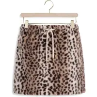 Like Flo korte rok met panterprint - bruin Meisjes Imitatiebont Panterprint - maat 134/140