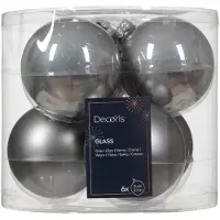 Kaemingk Kerstbal glas d8 cm mgrs ass 6st kerst