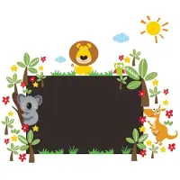 AA Commerce Krijtbord Sticker / Schoolbord Muursticker - Decoratie Sticker Met Dieren, Boom & Bloemen - Voor Kinderkamer & Babykamer Jongens & Meisjes - Voor Krijtstift Krijtbord Stift / Schoolbord Stift