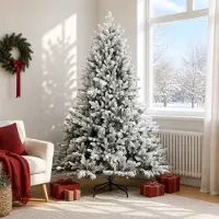 vidaXL Kunstmatige Hinged Kerstboom 180 cm PVC en Metalen Groen en Wit