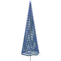 vidaXL Led-kerstboom met tinsel en grondpen EKENAS 500 cm 868 LED's