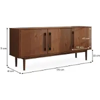 Idimex Sideboard TECCA 170 cm met 3 deuren van massief hout – afwerking in kastanje