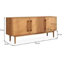 Idimex Sideboard TECCA 170 cm met 3 deuren van massief hout – eiken afwerking