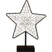 Anna's Collection Kerstster Op Voet Zwart Met Verlichting 34,5 X 7 X 28 Cm