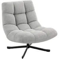 HOMCOM Accent Chair-Chenille, Staal-75L x 95B x 90H cm-Lichtgrijs