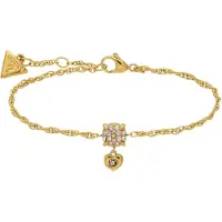 GUESS - Dames stainless steel goldplated fantasiearmband met kristal voor dames - Armband - Staal - Goudkleurig - 19 cm