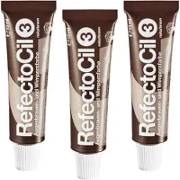 RefectoCil Wenkbrauw- en Wimperverf Bruin Triple Set - 3x15ml
