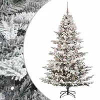 vidaXL Kunstkerstboom met kerstbal 240 cm 300 LED's Warmwit PE & PVC