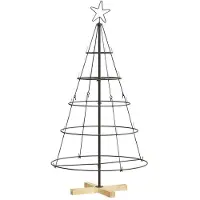 vidaXL Kerst Cone Boom met standaard Zwart 154 cm Staal