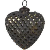 Clayre & Eef Kerstbal Overig 10x4x11 cm Zwart Glas Kerstballen