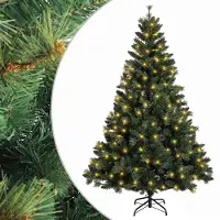 vidaXL - Kunstmatige - Hinged - Kerstboom - 150 - cm - 150 - LED's - Warmwit