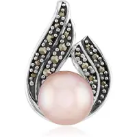 Cavill Paarse Ming Pearl zilveren hanger