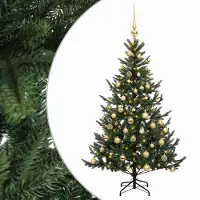 vidaXL - Kunstkerstboom - met - kerstbal - 120 - cm - 150 - LED's - Warmwit