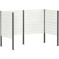 vidaXL - Vuilnisbak - Scherm - 167 - x - 85 - x - 113 - cm - Staal - Wit