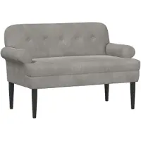 vidaXL Lovingseat met knoopge tuft Lichtgrijs 120 x 66 x 78 cm fluweel