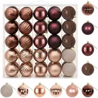 vidaXL - Kerstballenset - 50 - st - Champagne - en - bruin - 8 - cm - Polystyreen