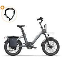 Ado Air One Pro - Elektrische Fiets - 20 inch - 250W motor - Actieradius tot 100 km - Automatische 2 versnellingen - Hydraulische schijfremmen - Grijs