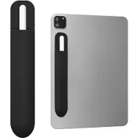 Kwmobile Tablet Penhouder voor Apple Pencil Pro / Pencil 1&2 / S Pen / Stylus Hoes – Zelfklevende Pencil Holder van Siliconen – Stylus Cover in zwart