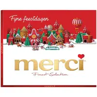 Merci 250g "Fijne Feestdagen" - Finest Selection Assorted chocolade - Mix van 8 smaken - Chocolade cadeau - Kerstcadeau - Individueel verpakte chocoladereepjes