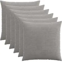 vidaXL Kussensloop 6 st HEERLEN Lichtgrijs 55 x 55 cm corduroy