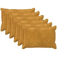 vidaXL Kussensloop 6 st HOUTEN Geel 50 x 80 cm Microfiber Fleece