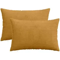vidaXL Kussensloop 2 st HEERLEN Geel 40 x 60 cm corduroy