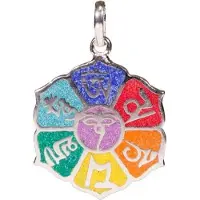 Yogi & Yogini Chakra hanger om mani padme hum - messing - 3,5 cm