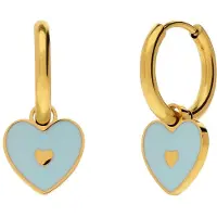 Lucardi Kinder Stainless steel kinderoorringen hart - Oorbellen - Staal - Goudkleurig