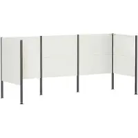 vidaXL - Vuilnisbak - Scherm - 249 - x - 85 - x - 113 - cm - Staal - Wit