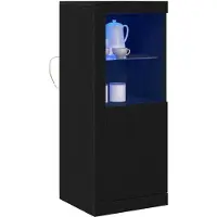 vidaXL LED Dressoir Zwart 41 x 37 x 100 cm Bewerkt hout