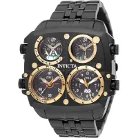 Invicta Aviator - Zulu Time 49606 Heren Horloge - Waterdicht - Analoog - Quartz Uurwerk - Roestvrij Staal met zwarte Wijzerplaat - 50mm
