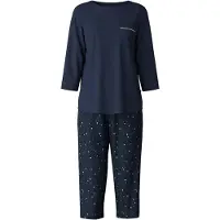 Calida Pyjama navy / eierschaal
