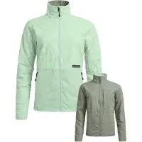Ortovox - Women's Ortler Metawool 60 Rev Jacket - Merinovest L, olijfgroen/grijs