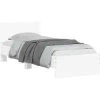 vidaXL Bedframe met hoofdeinde, wit, 90x200 cm, houtvezel
