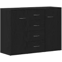 vidaXL Dressoir 88x30x64 cm bewerkt hout zwart eikenkleurig